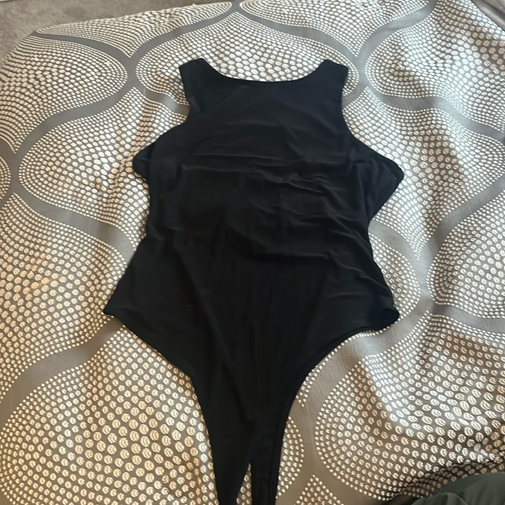 Simple black bodysuit for women